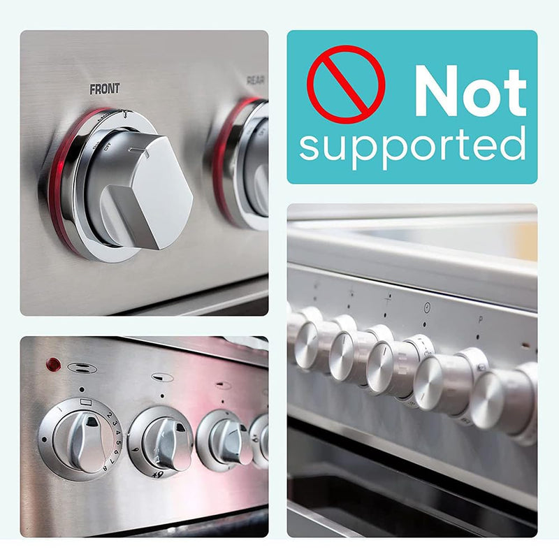 [Australia] - 6 Safety Stove Knob Covers, Safety Silicone Protective Stove Knob Lock Set, Used for Child Safety Stove Snob Sovers, Prevent Accidental Touch (Grey) 