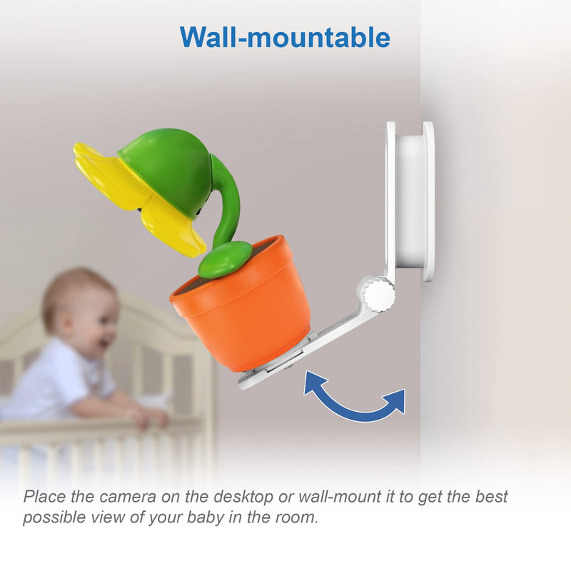 [Australia] - VTech RM9751 Yellow Daisy Smart Wi-Fi Baby Camera, iOS & Android Enabled, 1080p Full HD, Privacy Mode Cover, Night Light, Soothing Sounds & Lullabies, Two-way Intercom,Temperature Sensor, Night Vision 