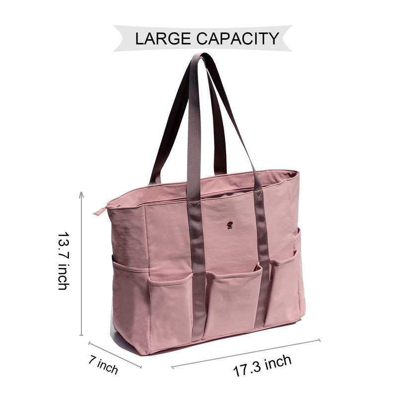 ESVAN Utility Tote Bag Weekender Duffle Bag with 13 Pockets - Perfect for Travel, Work, Gym, Beach, Teachers, and Nurses Pinkish Purple