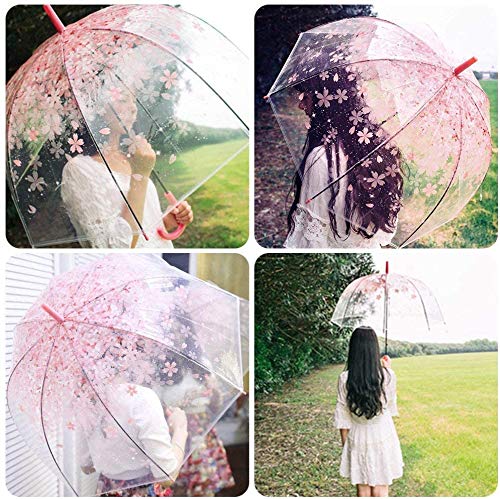 Cherry Blossoms Umbrella Cute Transparent Bubble Umbrella Clear