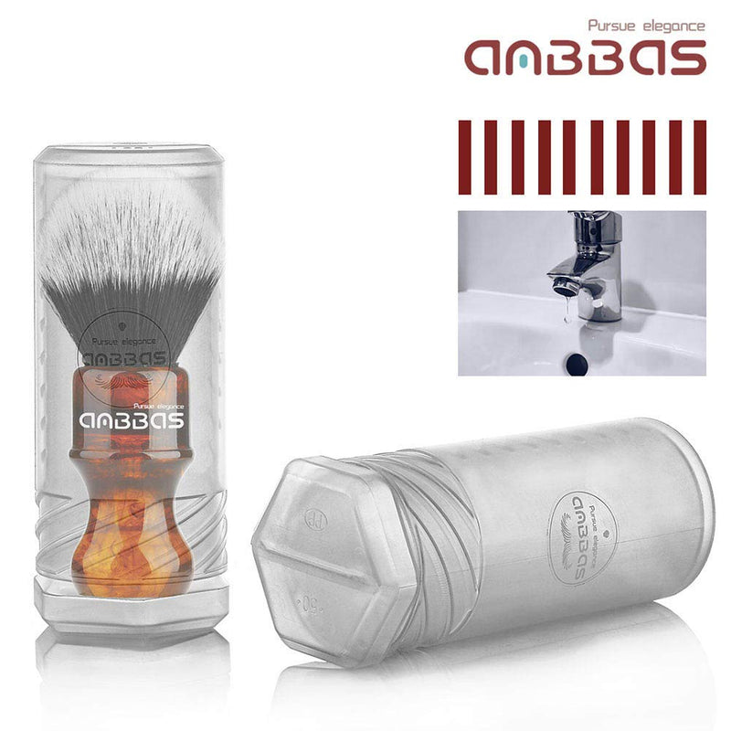 [Australia] - Shaving Brush Vegan with Travel Box for Shaving Brush Classic Nylon Fiber Resin Handle Anbbas Size Shaving Brush (Knot 24mm) (Amber) Amber 
