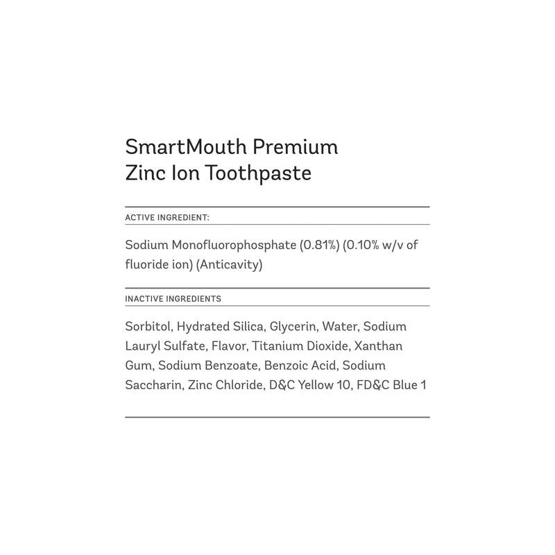 [Australia] - SmartMouth Premium Zinc Ion Toothpaste, Cavity, Enamel, and Plaque Help, Mild Mint, 3.4 oz, 3 Pack 3.4 Ounce (Pack of 3) 