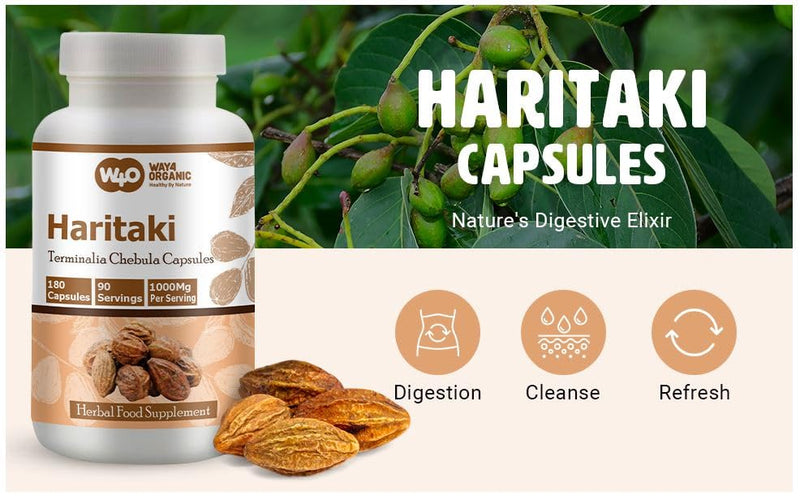 [Australia] - Haritaki Capsules ‚Äì Terminalia Chebula, 180 Pills, 90 Servings, 1000 mg. Pack of 1. 