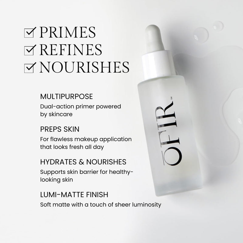 OFIR Barrier Drops Hydrating Primer Serum for Women | Brightening Vitamin C Face Serum with Lumi Vegan Texture | Lightweight Skin Enhancer for Daily Glow | Daily Base Primer | 1 FL OZ Bottle