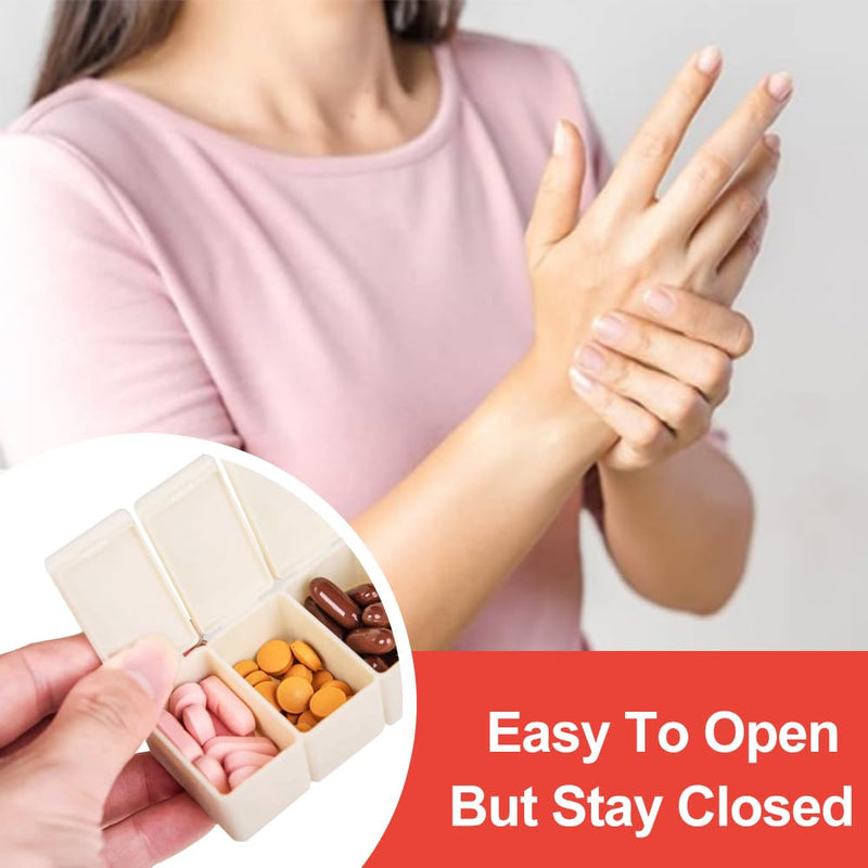 3Pack Weekly Pill Organizer,Extra Large 7 Days Cute Pill Cases Travel Daily Pill Box for Vitamin Medicine Fish Oil, Calcium Tablets Supplements Pink + Grey + White