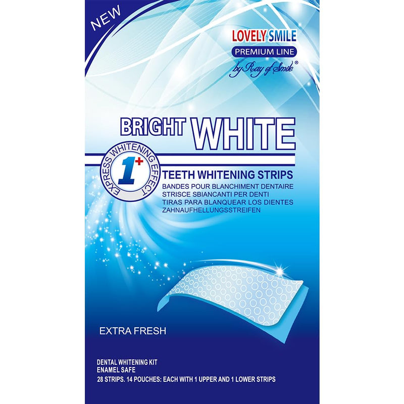 Lovely Smile Premium Line Teeth Whitening Strips - Enamel Safe - White Teeth in 1 Hour - No Slip and No Sensitivity - Dental Whitener Kit by Ray of Smile (28 Strips/Mint) 28 Strips / Mint