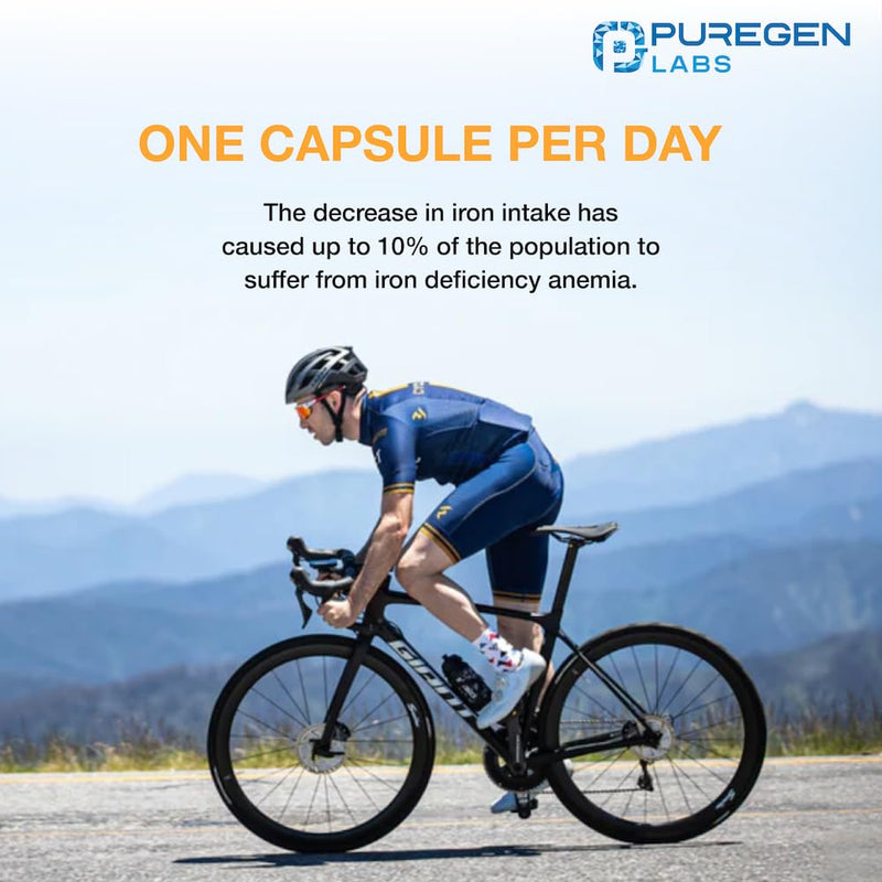 [Australia] - Puregen Labs Ferrous Sulfate 325 mg (65 mg Elemental Iron) High Potency Iron Supplement | No Artificial Color Additives - 200 Tablets Made in USA 1 