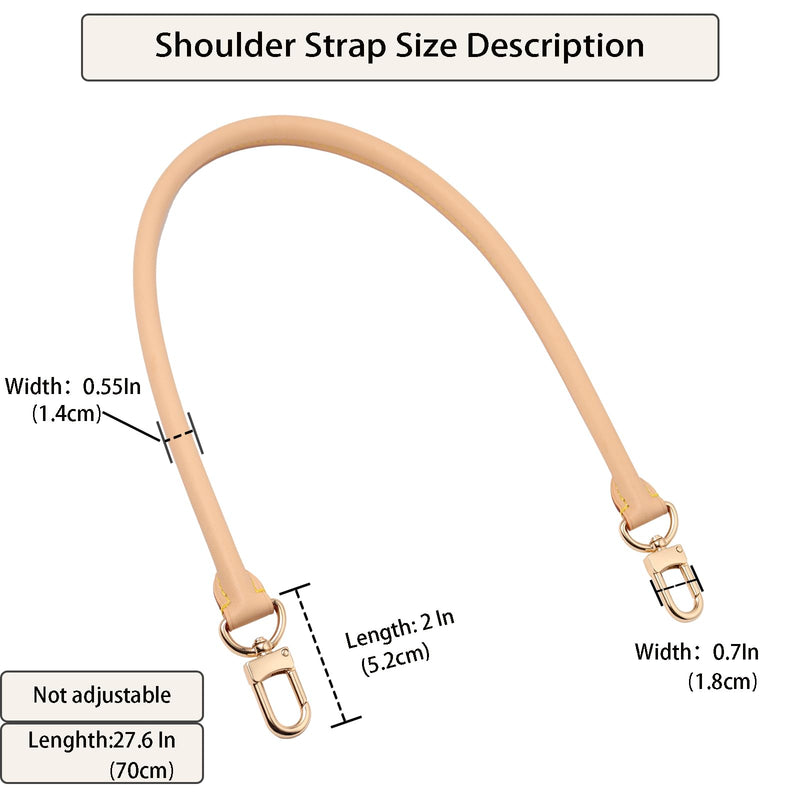 Genuine Vachetta Leather Short Shoulder Strap Compatible with Speedy 25 30 & Soft Speedy 30, Handmade Replacement Armpit Bag Strap with Precision Stitching Beeswax/Apricot (Length:27.5in-Apricot) Length:27.5in-apricot