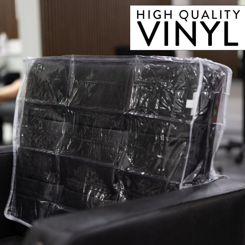 [Australia] - Betty Dain Salon Chair Cover, Protects Spa/Salon Chair Upholstery from Stains, Chemicals, Moisture, and Wear, Round, Fits Most Salon Chairs, Durable Vinyl, Clear 1 Pack 