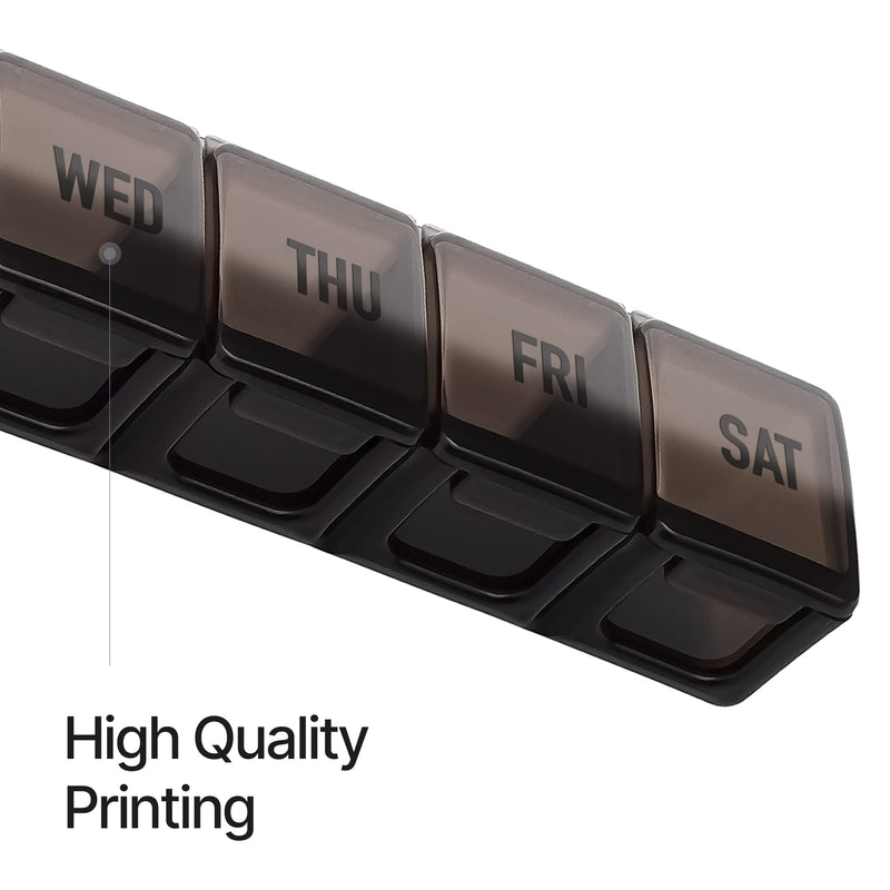 Hydra Cup [4 Pack] Weekly Pill Organizer & Vitamin Planner, Extra Large Mobile Medicine Box Value Pack, Unique Colors for Daily or Monthly Use, 7 Compartments.