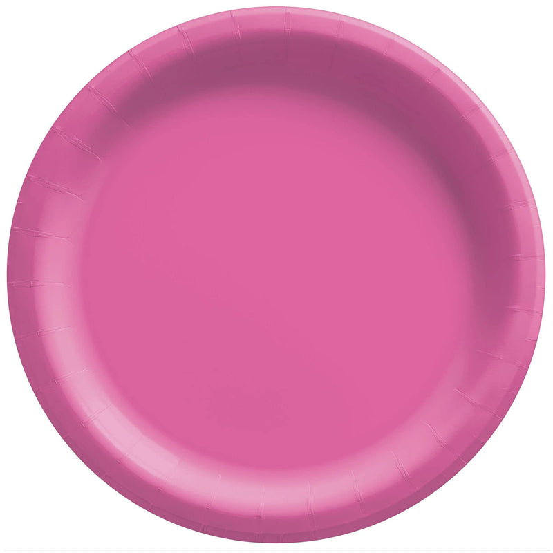 Bright Pink Disposable Paper Plates - 6.75'', 20 Count - Perfect for Birthdays, Weddings, Baby Showers Bright Pink