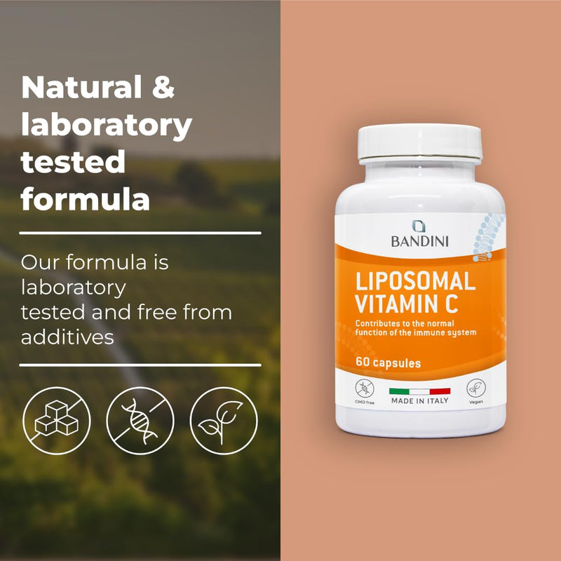 Bandini® Liposomal Vitamin C | High Strength Ascorbic Acid Capsules, High Absorption & Bioavailability | Immunity, Energy, Skin Support - Boosts Collagen & Reduces Fatigue (60 Unit (Pack of 1)) 60 unit (pack of 1)