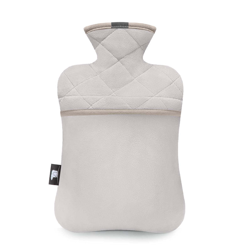 [Australia] - BYXAS Hot Water Bottle with Cover - 2.0L Hot Water Bottles Leak-Proof, Bed Bottle with Super Soft Removable Cover, Hand Foot Warmer, Ideal for Pain Relief, Color Gray Gray A 