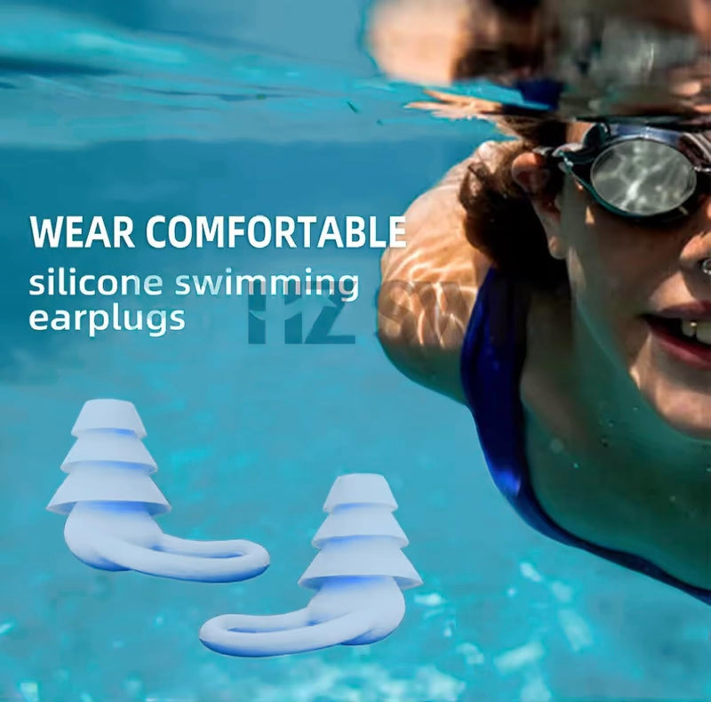 [Australia] - 2 pairs of ear plugs for sleeping, hearing protection plugs for noise reduction, reusable and washable silicone noise ear plugs, ear plugs for snoring, swimming ear plugs for travel, concert, sports, white 