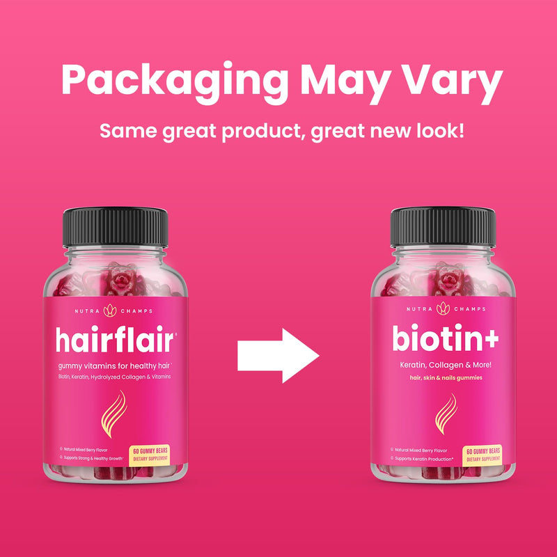 NutraChamps Biotin+ & Biotin. The Complete Duo for Hair, Skin and Nails.
