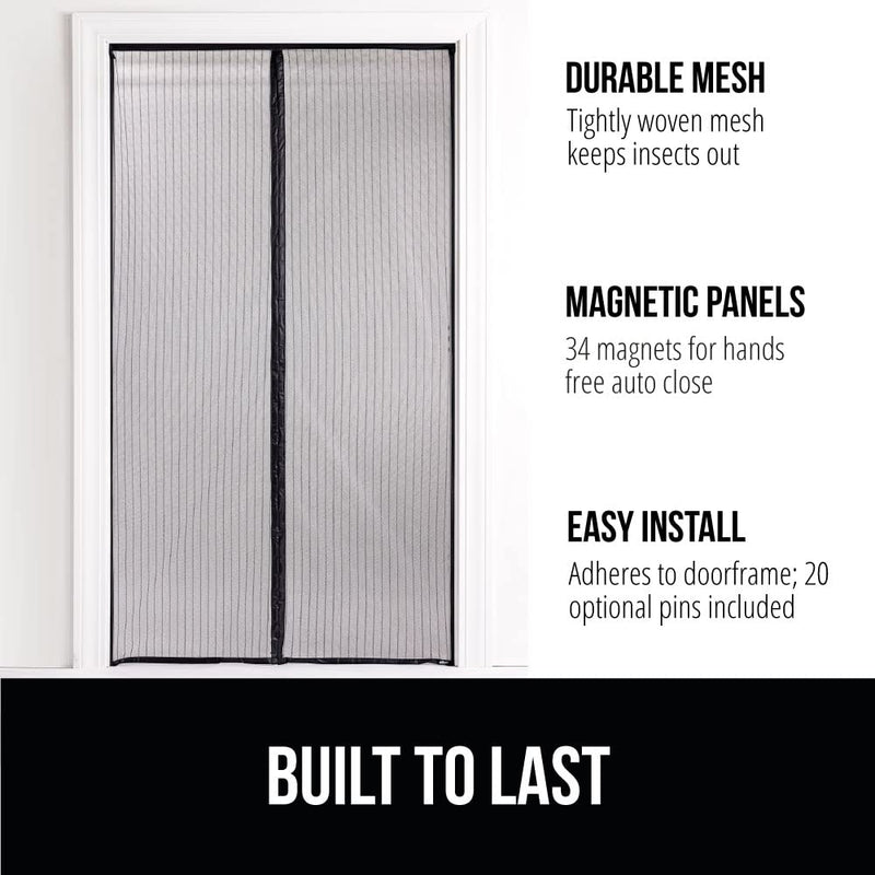 GORILLA GRIP Umbrella and Magnetic Screen Door, Umbrella is Windproof and Compact in Gray Color, Magnetic Screen Door is 82x38 Inches, 2 Item Bundle