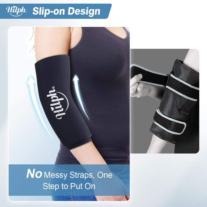 [Australia] - Hilph Cooling Pack for Elbow and Knee Injuries, Reusable Cooling Pads Gel Heat and Cold Therapy Cooling Pad Ice Pack for Tennis Elbow Sleeves for Pain Relief - M Soft Gel Elbow 