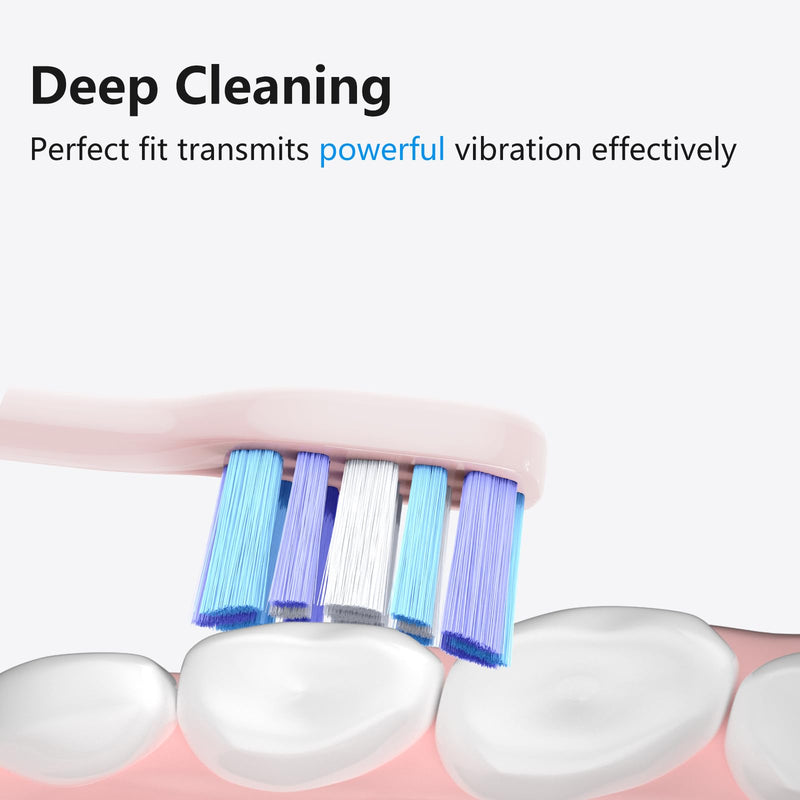 Replacement Electric Toothbrush Heads, 4 Pack for One Year of Use, Durable Brush Heads Refills, 10x Plaque Removal/Optimal Tooth Cleaning/Whitening (Pink, Medium) Pink