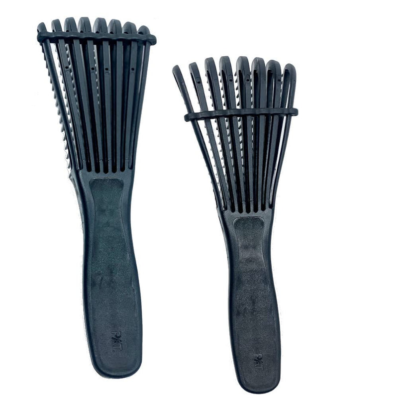 MELANIN CROWN Flex Detangler Brush - For Natural Afro, Straight, and Wavy Hair - Dry and Wet Use, Reduces Breakage and Knots in 3a to 4c Curly Hair