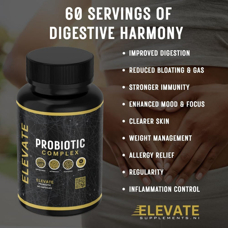 Probiotics Complex 60 Capsules - Multi-Strain Lactobacillus & Bifidobacterium Probiotics for Gut Health, Digestion & Bloating Relief, Immune Support Supplement for Men & Women