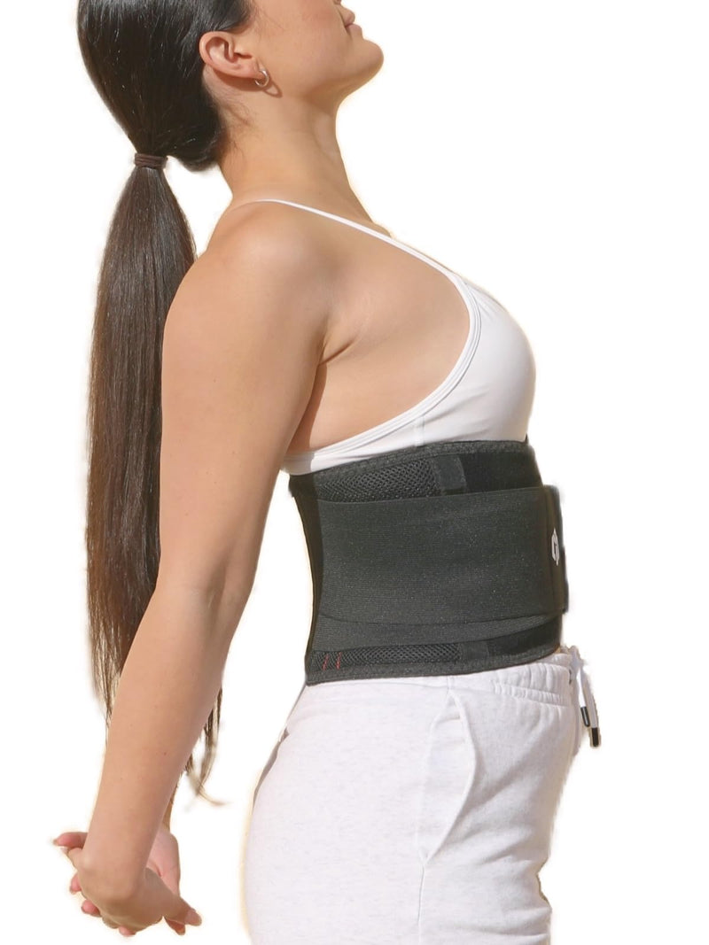 MOTEK Back Support Brace for Men & Women (Small 24-28") | Breathable Material, Lightweight Support, Dual Adjustable Straps | Lower Back Pain Relief | Lumbar Support Small (24-28")