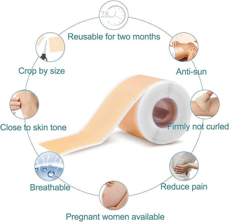 [Australia] - Medical Grade Silicone Scar Sheets, Silicone Scar Tape (1.6”x 120”), Professional Scar Removal Treatment, Reusable Silicone Scar Strip for Keloid, C-Section, Surgery, Burns, Acne Etc 