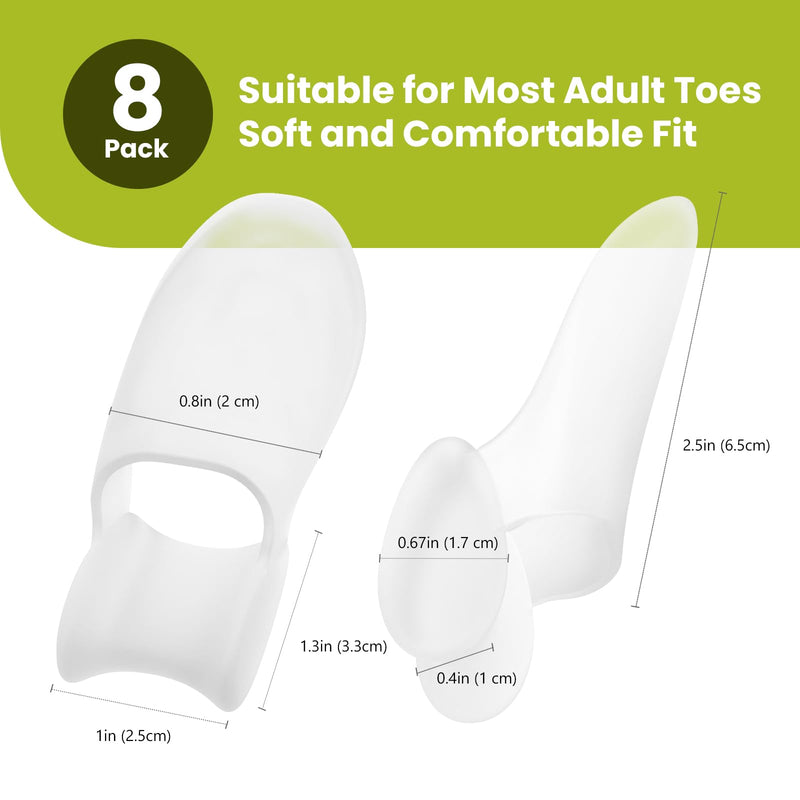 [Australia] - Bunion Cushion Protector - 8 Packs Bunion Corrector Pads for Big Toe, Gel Shield for Foot Pain Relief, Calluses, Corns, Friction, and Pressure（Clear） 
