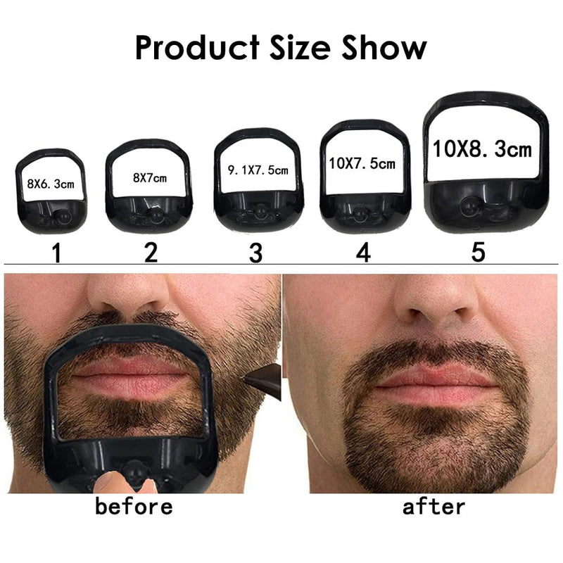 [Australia] - Beard Shaper Stencil Beard Shaping, Pack of 5 Tool Beard Styling Stencil, Beard Stencil Beard Shapes, Beard Shaping and Styling Tool, for Beard Comb Styling Tool Beard Care, Black Black 