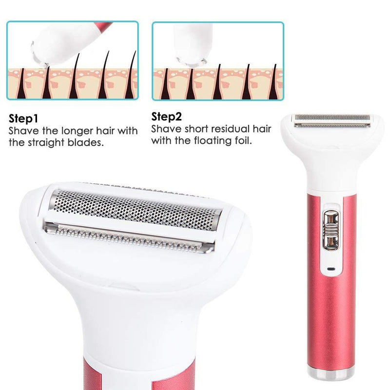 [Australia] - 5 in 1 Electric Razor for Women Removal for Body Nose Hair Trimmer Face Shavers Eyebrow Legs Armpit Bikini Area Pubic Underarms Painless Rechargeable Portable Facial Hair Removal 