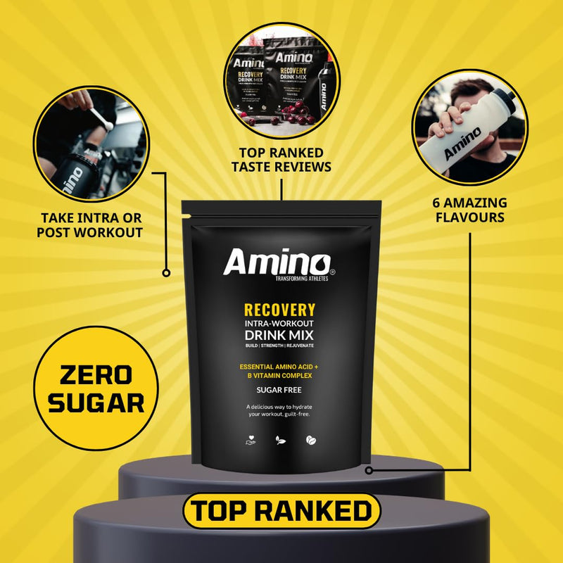 Amino Recovery - EAA & BCAA Intra Workout Powder - 7000mg EAA Amino Acid Recovery Drink & BCAA Powder - Protect Muscle & Aid Recovery - Sugar Free & Vegan (Cloudy Lemon, 22 Servings) Cloudy Lemon 22 Servings (Pack of 1)