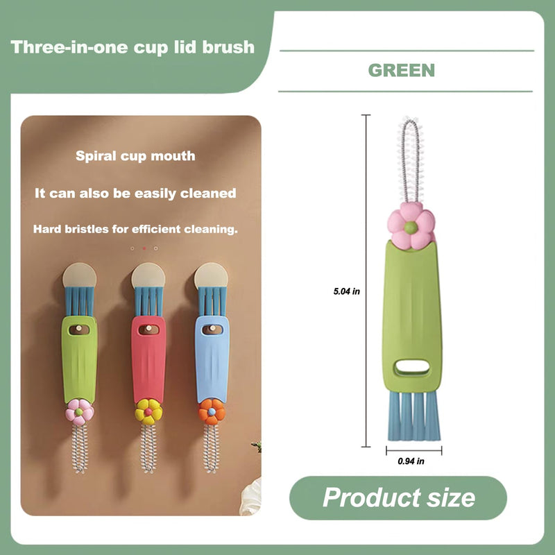 [Australia] - 3 in 1 Cup Lid Gap Cleaning Brush Set, Bottle Cleaning Brush Multifunctional Bottle Cleaner Brush Home Kitchen Cleaning Tools, 3PCS 3pcs Mix 