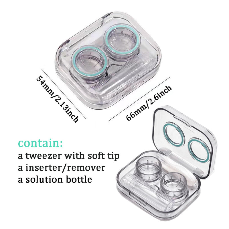 [Australia] - 4 Pack Flip Top Clear Contact Lens Case Travel Kit, Cute Contact Case Holder with Tweezers Remover Tool, Contact Lens Soak Storage Kit for Travel & Home Pink, Green, Blue, Purple 