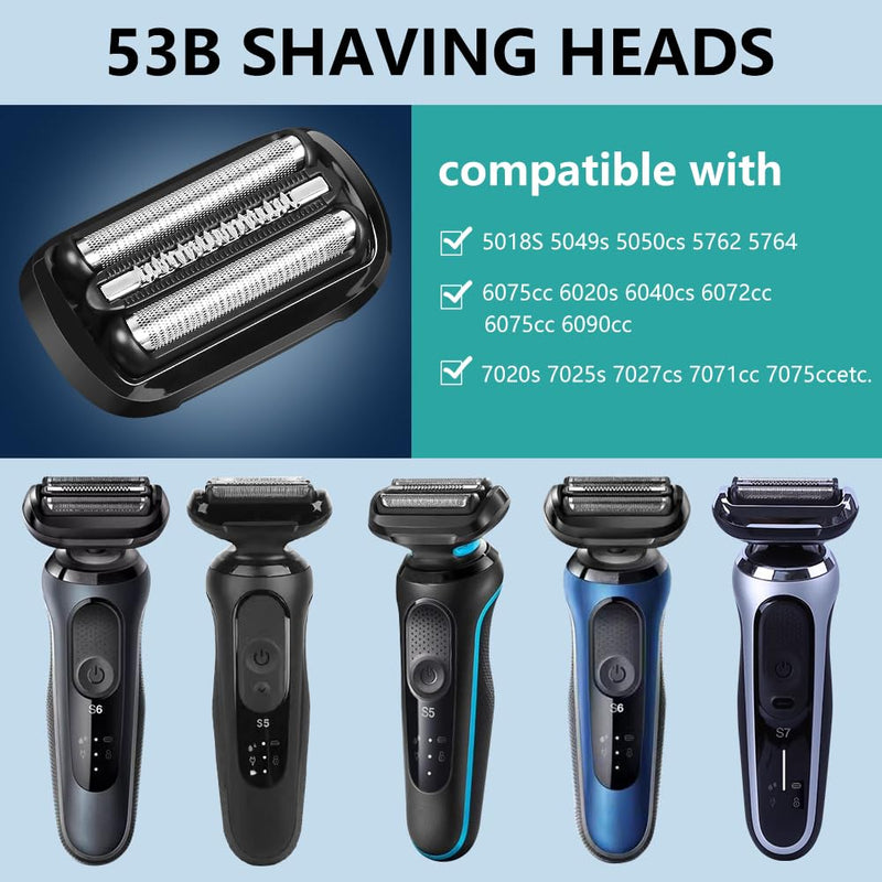 [Australia] - ACWOO Braun Series 6 shaving head, shaving head Braun Series 5, electric razor, replacement shaving part compatible with men's razors Series 5 and 6 (models from 2020), 53B, pack of 1 
