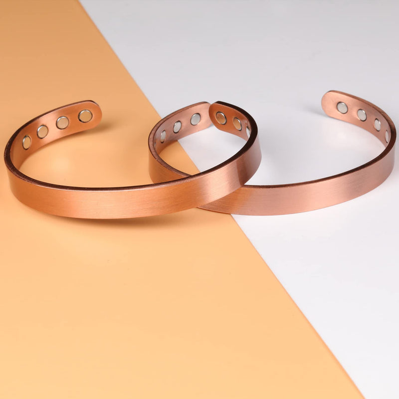 Feraco Copper Magnetic Bracelet for Men Women, 99.99% Pure Copper Cuff Bangle with Effective Neodymium Magnets, Copper Jewelry Gifts