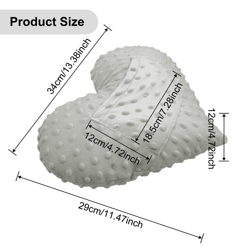 [Australia] - Heart Shape Pillow for Surgery with Pocket, Comfort Cushion Recovery Gifts for Women Men Patients Heart Shaped Pillow Grey 