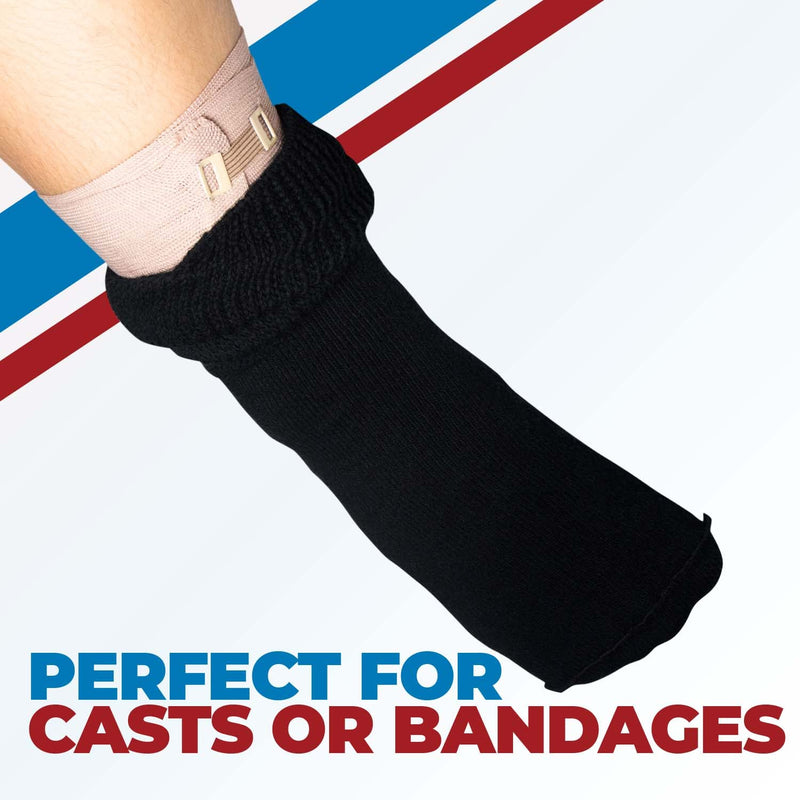 [Australia] - FORTIVO 3 Pairs Extra Wide Socks for Swollen Feet, Diabetic Socks for Men, Non Slip Socks, Diabetic Socks, Hospital Socks Black 