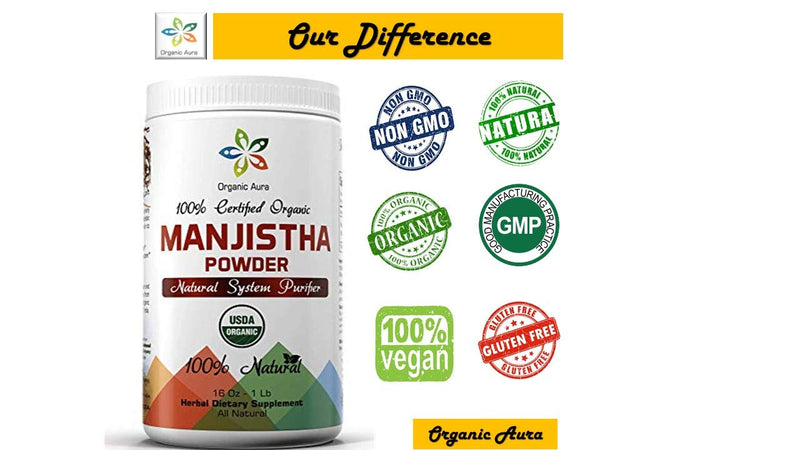 [Australia] - Premium Pure Manjistha Powder 16Oz -1Lb. USDA Certified. 100% All Natural, Fresh and Pure. No GMO. Gluten Free. 