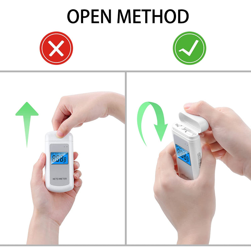 High Precision Ketone Breath Meter Professional Rechargeable Home Ketosis Meter - Ketone Breath Monitor Analyzer with 10 Mouthpieces | Ketosis Breath Tester for Tracking Your Ketones