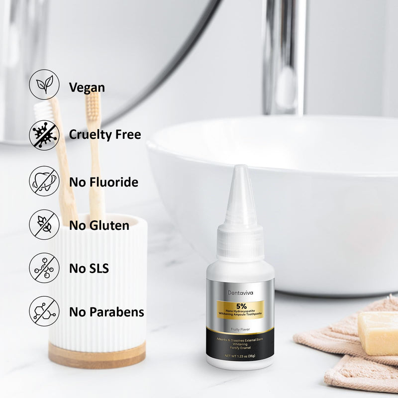[Australia] - Nano Hydroxyapatite & Alpha-Hydroxy Acid Ampoule Toothpaste – Advanced Enamel Repair & Gentle Whitening, 5X More Effective Remineralization, pH Balancing, Cavity Prevention 