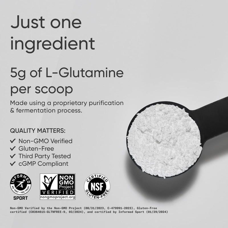 [Australia] - Sports Research L-Glutamine - Workout Recovery, Immune Health & Gut Health Support - 5 G Per Serving - 17.64 Oz Unflavored 17.6 Ounces 