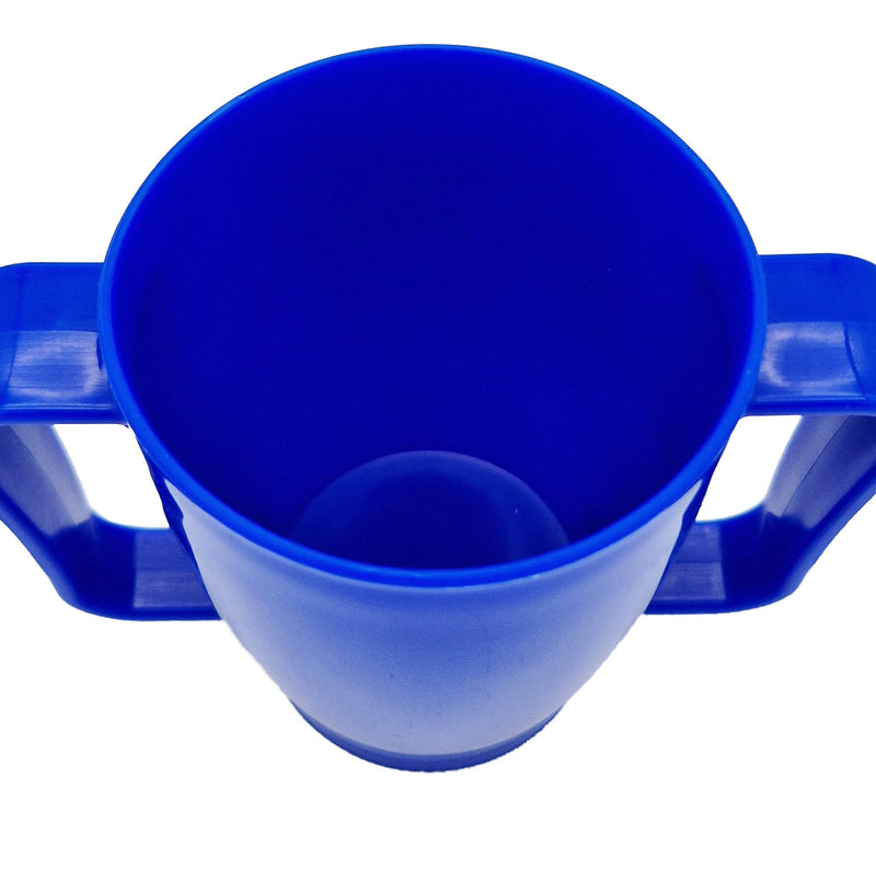 Tiga-Med Drinking Cup with 2 Handles, 280 ml, Double Lid System for Liquids and Porridge, Dishwasher Safe, Microwave Safe (1, Blue) 1