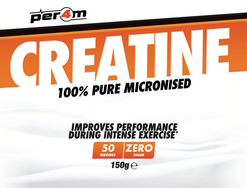 Per4m Creatine Powder | 100% Pure Micronised Creatine Monohydrate | 3000mg of Creatine | 50 Servings (150g, Unflavoured) 50 Servings (150 g)