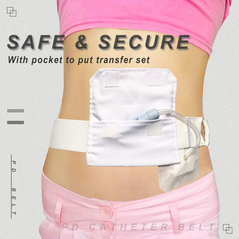 [Australia] - G-Tube Belt Feeding Tube Peg PD Cotton Covers Peritoneal Dialysis Catheter Supplies Abdominal Holder Accessories Adjustable for Secure Gastrostomy Line Women Men White Medium(27-39 inch) Medium (Pack of 1) 