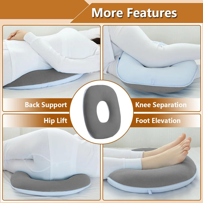 [Australia] - Donut Pillow for Bed Sores Pressure Ulcer Relief Seat Cushion Butt Pillows for Sitting After BBL Hip Surgery Postpartum Medical Ring Cushion for Tailbone Pain Hemorrhoid Pillow Doughnut Pad (Grey) Grey 