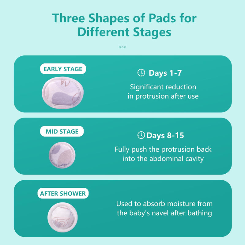 lefeke Umbilical Hernia Belt Baby Belly Button Band, Newborn Belly Wrap Truss, Infant Abdominal Binder for Children Kids, Adjustable Navel Belly Band Support Cord Concavity Pads Pattern-02(L) Large