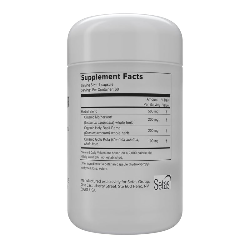 [Australia] - Setas Seeker Ceremony Quality Botanical Supplement Organic Motherwort, Gotu Kola, & Holy Basil to Support Deep Introspective Reflection & Self-Exploration, Vegan & Non-GMO, 60-Day Supply 