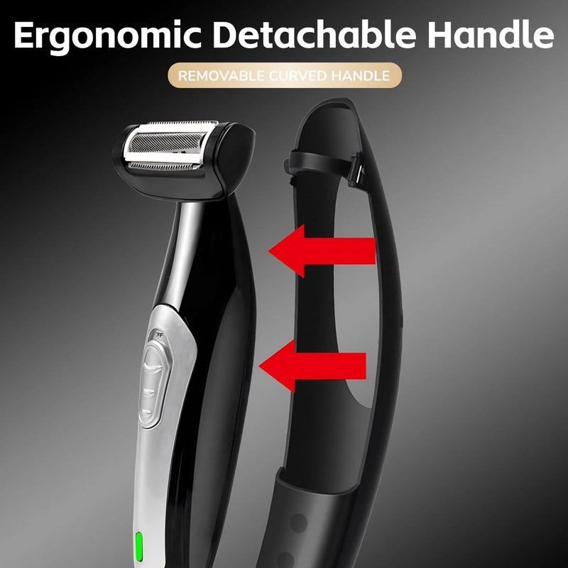[Australia] - Yoidesu Men's, Body Groomer with Adjustable Extreme Reach Handle, Wet/Dry Use, Back Hair Remover 
