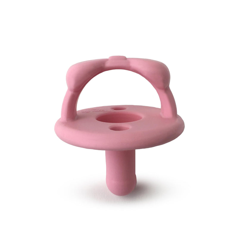 [Australia] - Itzy Ritzy Silicone Pacifiers for Ages 6-18 Months - Itzy Soother Pacifiers Feature Collapsible Handle & Two Air Holes for Added Safety; Set of 2 in Light Pink & Dark Pink, Ages 6-18 Months 