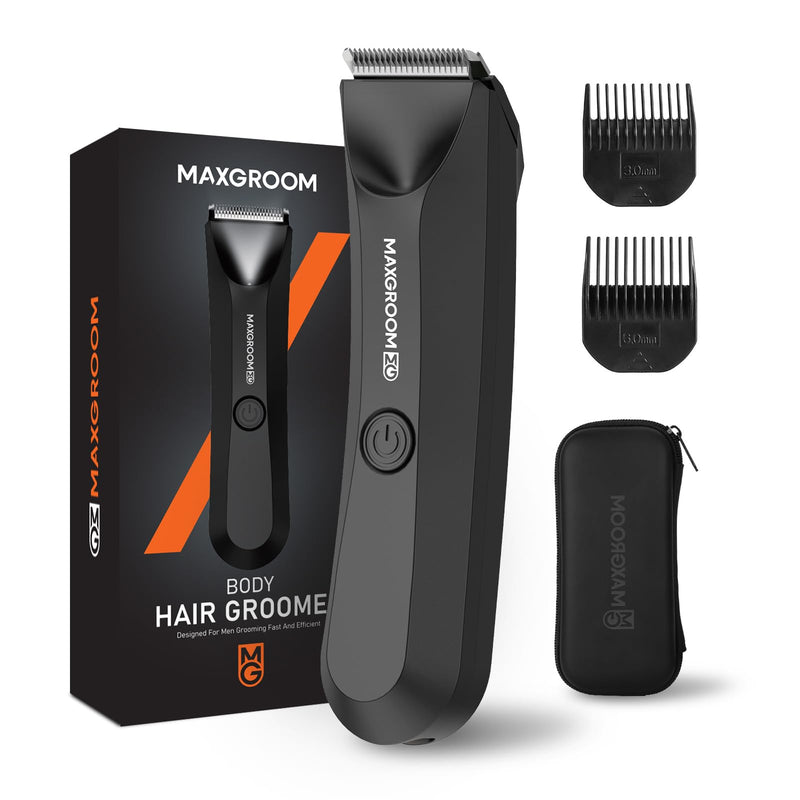 [Australia] - MAXGROOM intimate razor for men, men's intimate area electric body razor, body hair trimmer, hair trimmer intimate area for chest, legs, armpits, groin, testicles, balls, dark black 