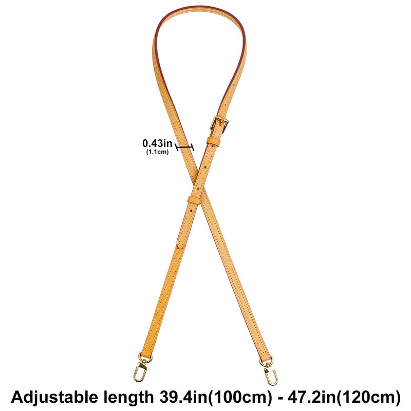 jiesinlov Vachetta Leather Bag Strap Replacement Adjustable 39.4-47.2inches,Purse Shoulder Straps Crossbody for Handbag (Beeswax-Width:0.43in) W:0.43in Adjustable Beeswax-width:0.43in